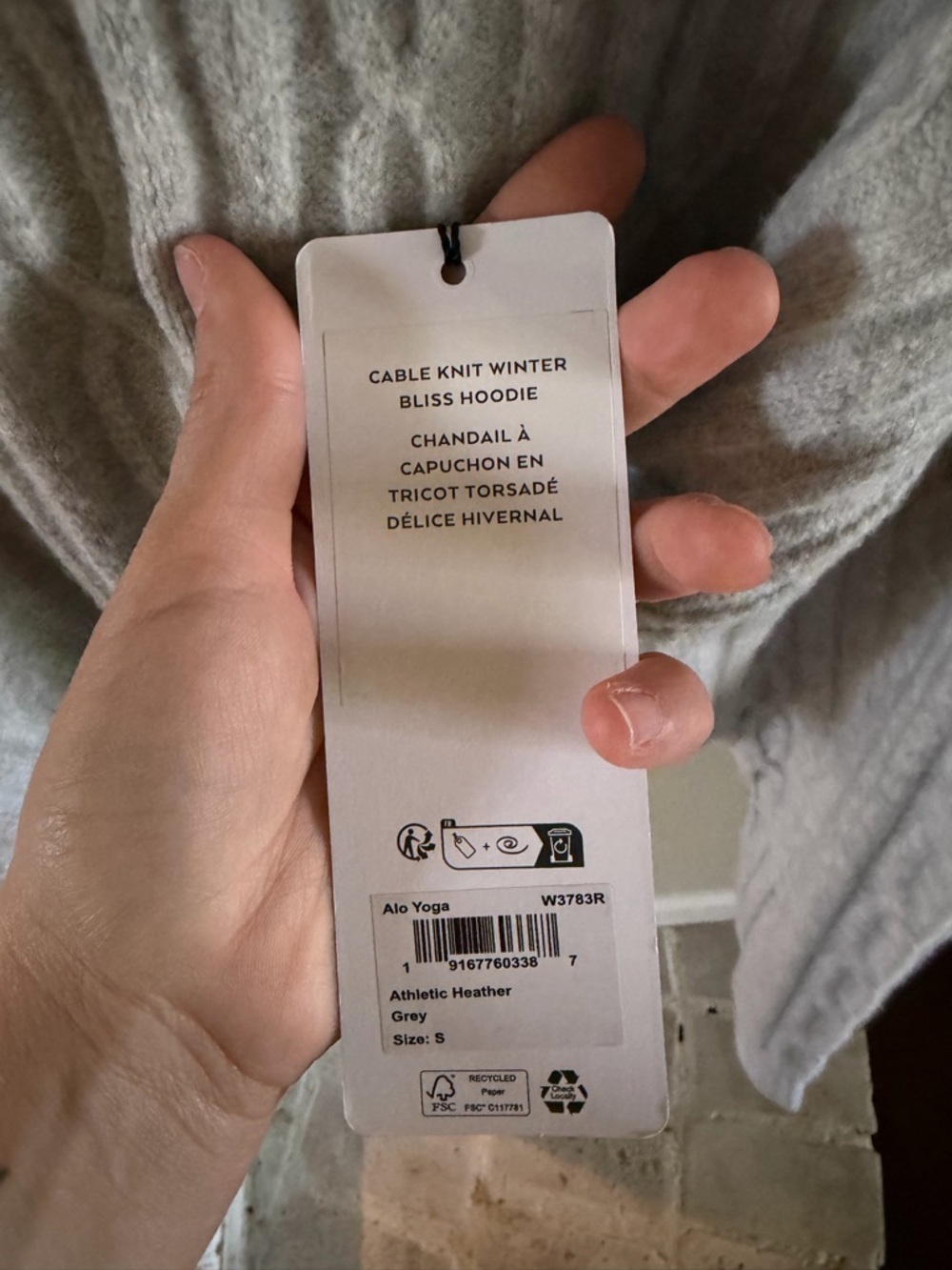 Alo Yoga Cable Knit Winter Bliss Hoodie Sweater - Picture 5 of 5